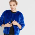 K/lab Cropped Faux-fur Jacket, Teens, Size: Xs, Light Blue