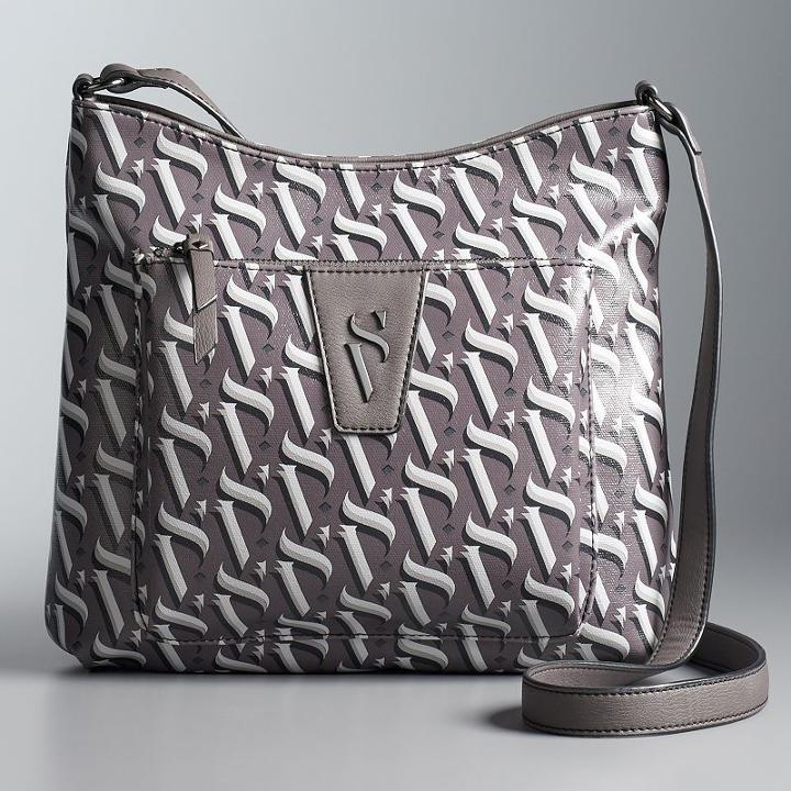 Simply Vera Wang Signature Crossbody Bag, Women's, Grey