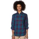 Women's Chaps Plaid Twill Shirt, Size: Small, Pink Ovrfl