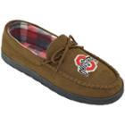 Men's Ohio State Buckeyes Microsuede Moccasins, Size: 10, Brown