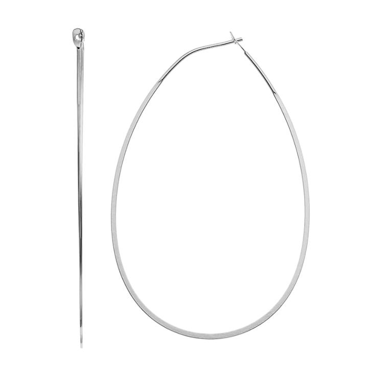 Lc Lauren Conrad Teardrop Nickel Free Hoop Earrings, Women's, Silver
