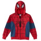 Boys 4-7 Marvel Spider-man Fleece-lined Hoodie With Mesh Eyes, Boy's, Size: 5-6, Brt Red