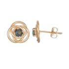 10k Gold Lab-created Mystic Topaz Knot Stud Earrings, Women's, Blue
