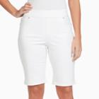 Women's Gloria Vanderbilt Avery Pull-on Bermuda Jean Shorts, Size: 12, White