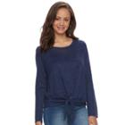 Juniors' Pink Republic Tie Front Top, Teens, Size: Small, Dark Blue