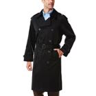 Big & Tall Ike Behar Classic-fit Double-breasted Rain Jacket, Men's, Size: 52 Reg, Black
