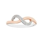 Two Tone Sterling Silver 1/10 Carat T.w. Diamond Twist Promise Ring, Women's, Size: 5, White