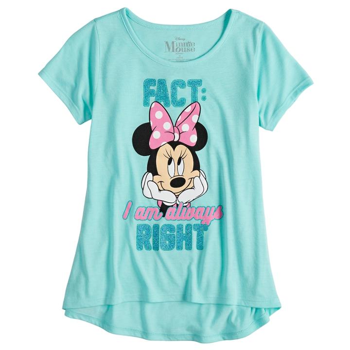 Disney's Minnie Mouse Girls 7-16 Always Right Graphic Tee, Size: Xl, Dark Green