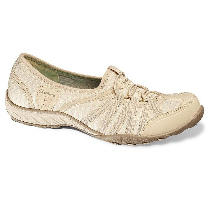 Skechers Relaxed Fit Breathe Easy Dimension Women's Slip-on Shoes, Girl's, Size: 6, Lt Beige