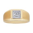 Men's 10k Gold 1/10 Carat T.w. Diamond Solitaire Ring, White