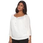 Plus Size Ab Studio Yoryu Blouse & Camisole Set, Women's, Size: 2xl, White Oth