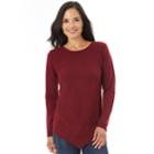 Women's Apt. 9&reg; Mitered Crewneck Sweater, Size: Large, Dark Red