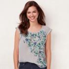 Women's Lc Lauren Conrad Love, Lauren Pleated Top, Size: Xxl, White
