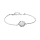 Lab-created Opal & Gemstone Sterling Silver Bangle Bracelet, Women's, Size: 7.25, Pink