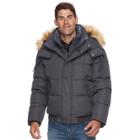Men's Am Studio By Andrew Marc Down Faux-fur Hooded Bomber Jacket, Size: Medium, Grey Other