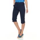 Women's Croft & Barrow&reg; Lace-up Hem Skimmer Capris, Size: Xs, Blue