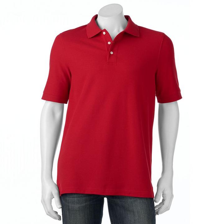 Men's Croft & Barrow&reg; True Comfort Classic-fit Pique Performance Polo, Size: Medium, Red