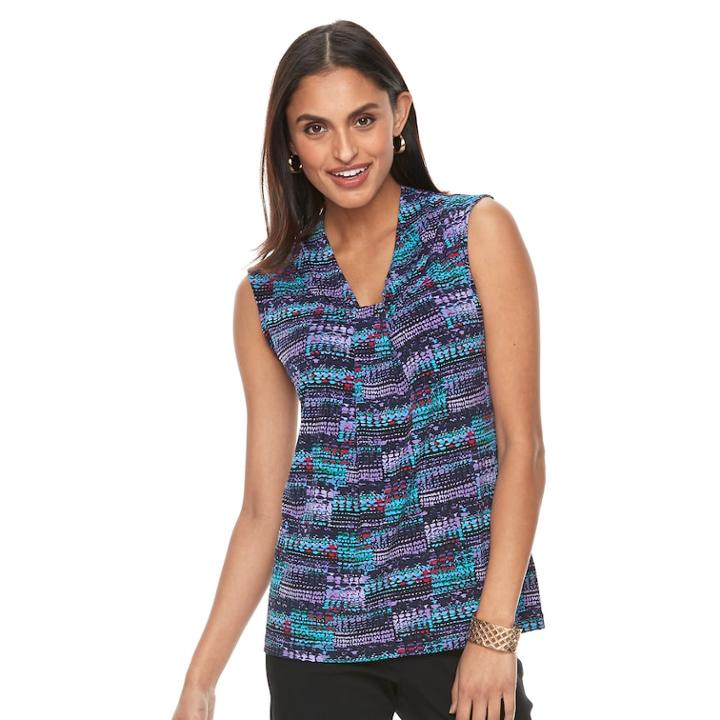 Women's Dana Buchman Knot-front Top, Size: Large, Med Purple
