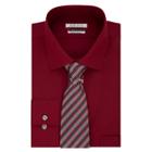 Men's Van Heusen Regular-fit Flex Collar Dress Shirt & Tie, Size: Xl-36/37, Med Red