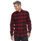 Big & Tall Croft & Barrow&reg; True Comfort Plaid Classic-fit Flannel Button-down Shirt, Men's, Size: Xxl, Dark Red
