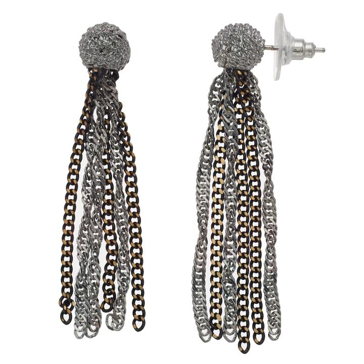 Simply Vera Vera Wang Tri Tone Tassel Chain Earrings, Women's, Multicolor