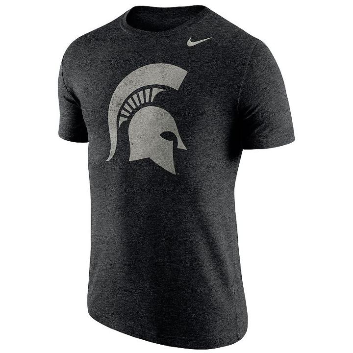 Men's Nike Michigan State Spartans Triblend Stamp Tee, Size: Large, Oxford