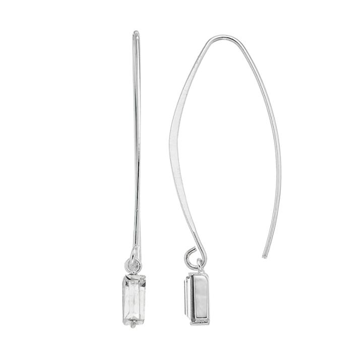 Lc Lauren Conrad Baguette Nickel Free Threader Earrings, Women's, Silver