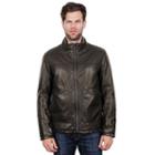 Men's Tahari Elements Faux-leather Open-bottom Bomber Jacket, Size: Small, Brown