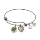 Love This Life Love The Life You Live Heart Bangle Bracelet, Women's, White