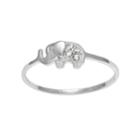 Itsy Bitsy Sterling Silver Crystal Elephant Ring, Women's, Size: 6, White