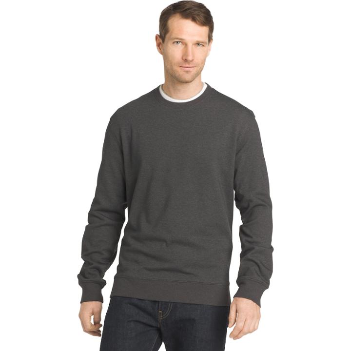 Big & Tall Van Heusen Regular-fit Flex Stretch Fleece Crewneck Sweater, Men's, Size: Xl Tall, Black