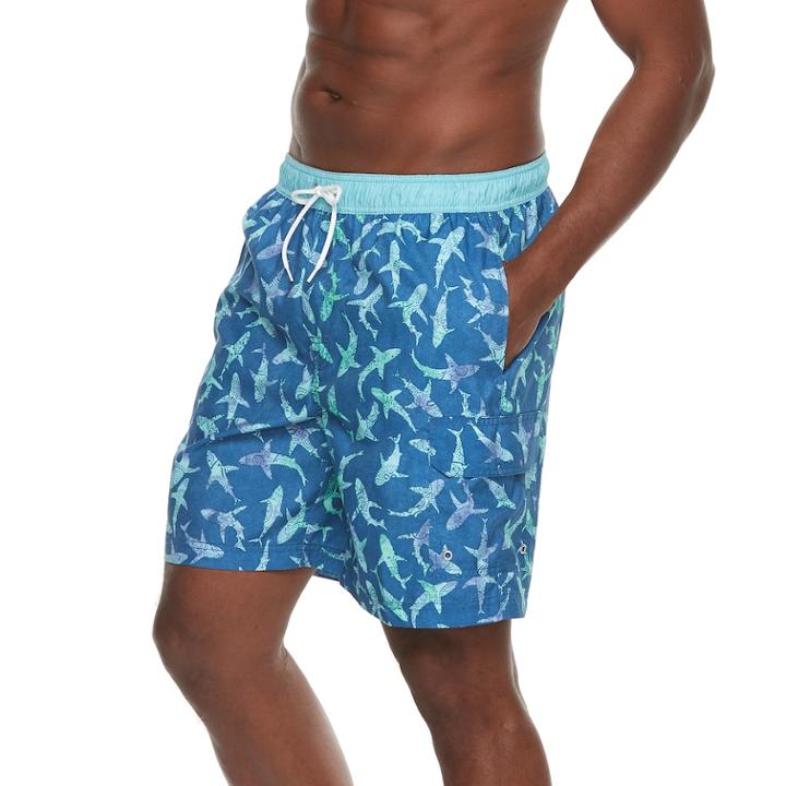 Men's Croft & Barrow&reg; Frenzy Swim Trunks, Size: Medium, Turquoise/blue (turq/aqua)