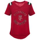 Girls 7-16 Wisconsin Badgers Retro Block Slubbed Vintage Tee, Size: Medium, Dark Red
