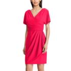 Women's Chaps Pleated Faux-wrap Dress, Size: Medium, Pink