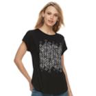 Women's Apt. 9&reg; Graphic Tee, Size: Large, Oxford