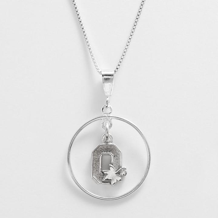 Dayna U Ohio State Buckeyes Sterling Silver Logo Pendant, Women's, Size: 16, Grey