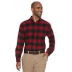 Men's Croft & Barrow&reg; Classic-fit Patterned Flannel Button-down Shirt, Size: Xxl, Med Red
