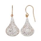 Crystal 14k Gold Over Silver Teardrop Earrings, Women's, White