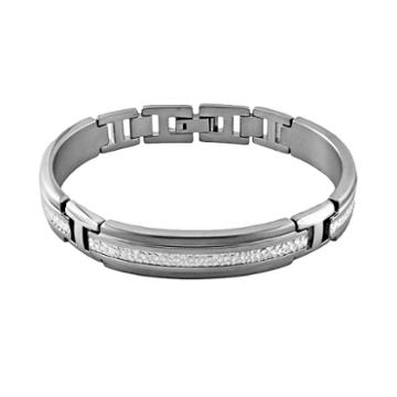 Sti By Spectore Titanium And Sterling Silver Bracelet - Men, Grey