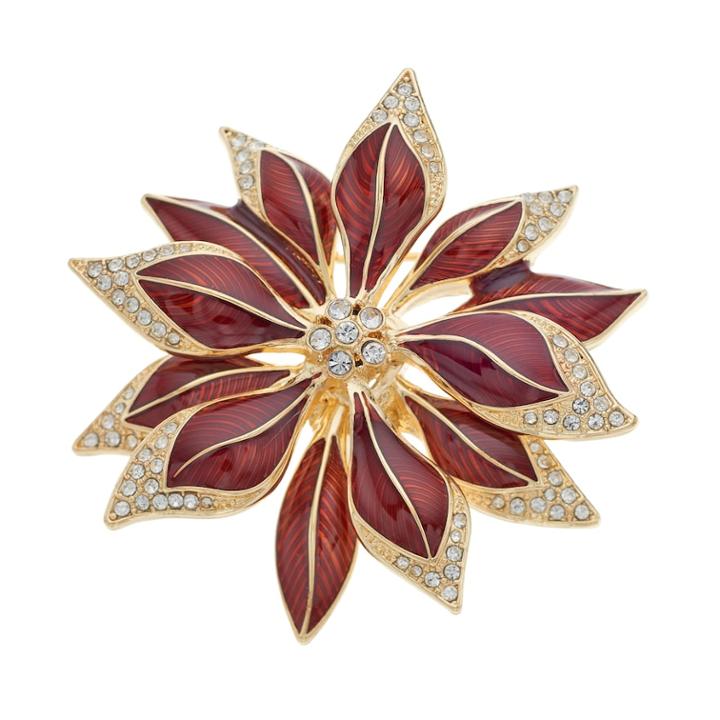 Napier Poinsettia Pin, Women's, Light Red