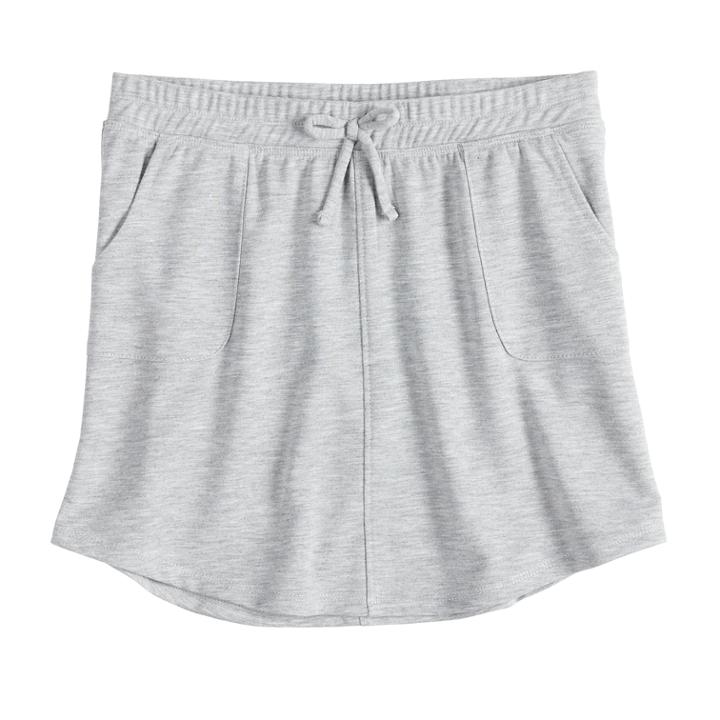 Girls 7-16 So&reg; Tie-front French Terry Skater Skirt, Size: Xxl/16, Light Grey
