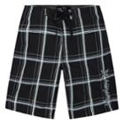 Toddler Boy Hurley Puerto Rico Plaid Boardshort Swim Trunks, Size: 2t, Black