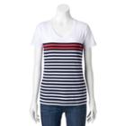 Women's Croft & Barrow&reg; Essential V-neck Tee, Size: Xs, Dark Blue