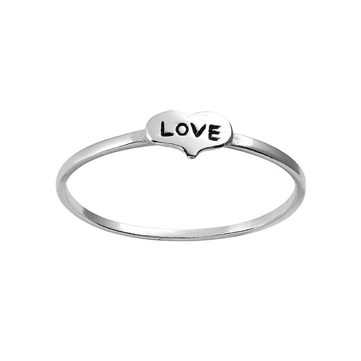 Itsy Bitsy Sterling Silver Love Heart Ring, Women's, Size: 7, Grey
