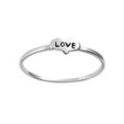 Itsy Bitsy Sterling Silver Love Heart Ring, Women's, Size: 7, Grey