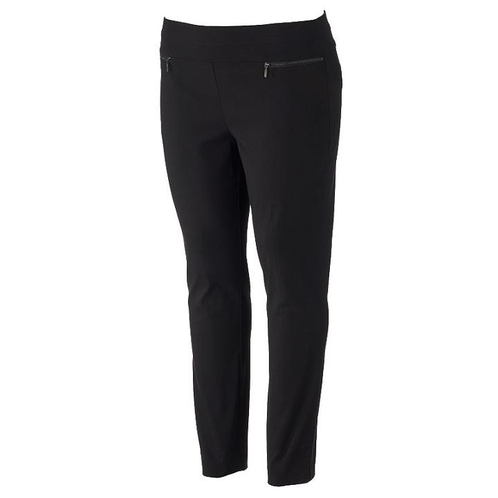 Juniors' Plus Size Candie's&reg; Audrey Zipper Pull-on Skinny Pants, Girl's, Size: 2xl, Black