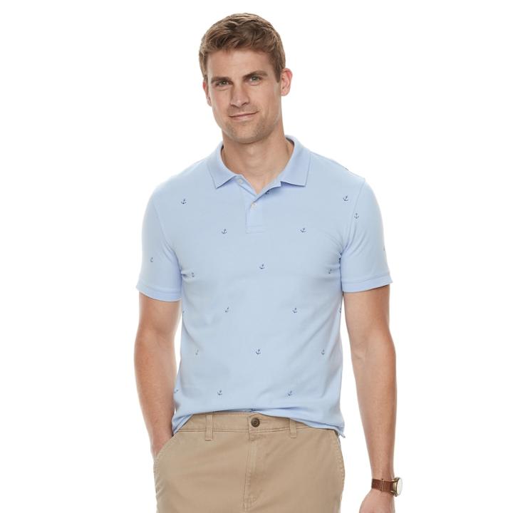 Men's Sonoma Goods For Life&trade; Printed Pique Polo Shirt, Size: Xl, Blue