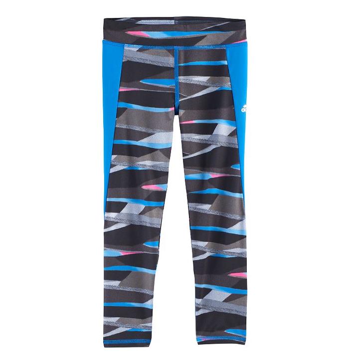 Girls 4-6x Adidas Climalite Striped Tights, Size: 5, Ovrfl Oth