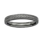 Stacks And Stones Ruthenium-plated Sterling Silver Textured Stack Ring, Women's, Size: 10, Black