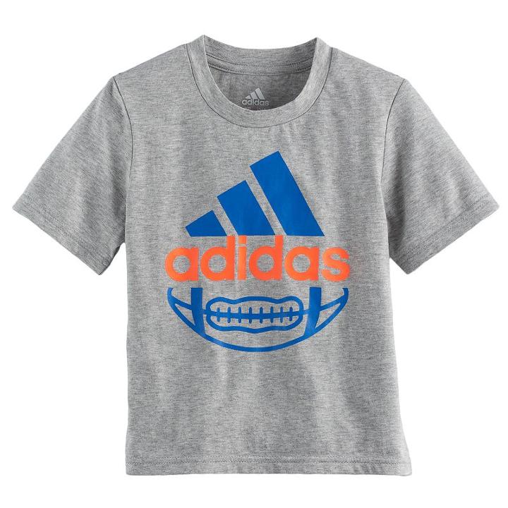 Boys 4-7x Adidas Football Graphic Tee, Size: 7, Grey